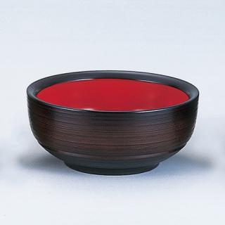 新五平鉢3.3寸　陶器風塗内朱
