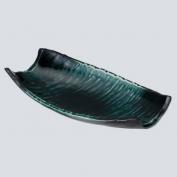 熊野川(織部)舟型口変り皿