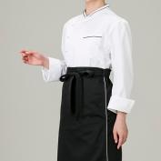 コックコート(長袖)　白/黒