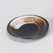黒結晶 11cm皿(Z1222)