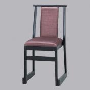 スリム木製背もたれ付椅子 43cm茶かすり