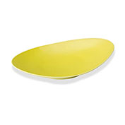 黄釉楕円盛鉢