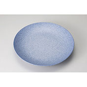 銀彩ブルー丸皿　尺5寸(Z750)