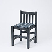 黒塗紺カスリレザー椅子(Z965-2)