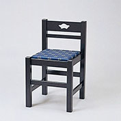 黒塗松ぬき紺カスリレザー椅子(Z965-2)