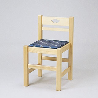 白木松ぬき紺カスリレザー椅子(Z965-2)